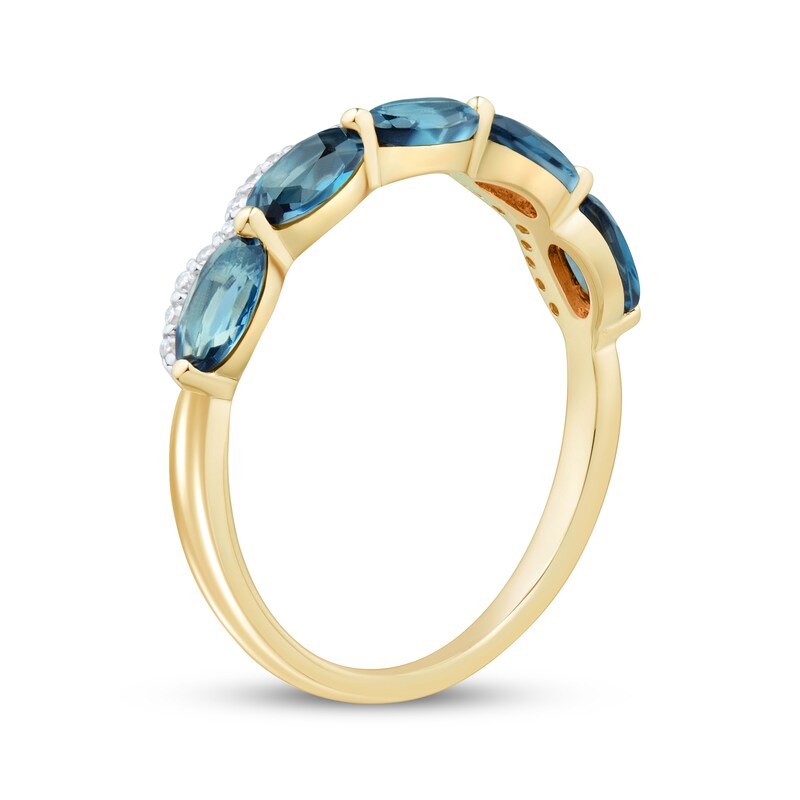 Main Image 2 of London Blue Topaz & Diamond Ring 1/10 ct tw 10K Yellow Gold