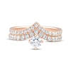 Thumbnail Image 3 of Round-Cut Diamond Chevron Bridal Set 7/8 ct tw 14K Rose Gold