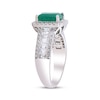 Thumbnail Image 1 of Cirari Couture Emerald-Cut Natural Emerald & Diamond Ring 7/8 ct tw 14K White Gold