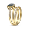 Thumbnail Image 2 of Cirari Couture Emerald-Cut London Blue Topaz & Diamond Spiral Ring 1/5 ct tw 14K Yellow Gold