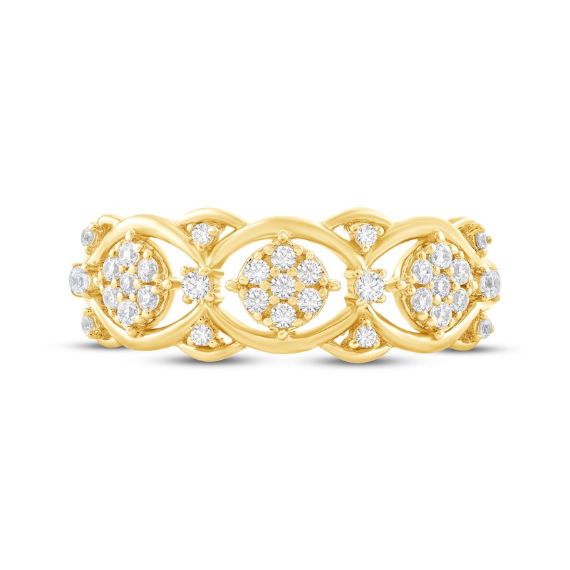 Main Image 3 of Diamond Ornate Scalloped Fashion Ring 1/4 ct tw 10K Yellow Gold