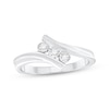 Thumbnail Image 1 of Diamond Diagonal Three-Stone Bypass Ring 1/15 ct tw Sterling Silver