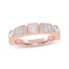 Thumbnail Image 1 of Lab-Grown Diamonds by KAY Princess, Emerald & Oval-Cut Anniversary Ring 2 ct tw 14K Rose Gold