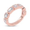 Thumbnail Image 2 of Lab-Grown Diamonds by KAY Princess, Emerald & Oval-Cut Anniversary Ring 2 ct tw 14K Rose Gold