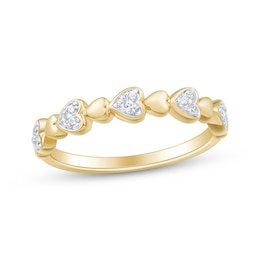 Diamond Sideways Hearts Ring 1/10 ct tw 10K Yellow Gold