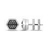 Thumbnail Image 3 of Men's Black Diamond Hexagon Stud Earrings 1/8 ct tw Stainless Steel