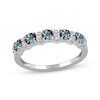 Thumbnail Image 1 of Lab-Created Alexandrite & White Lab-Created Sapphire Ring Sterling Silver