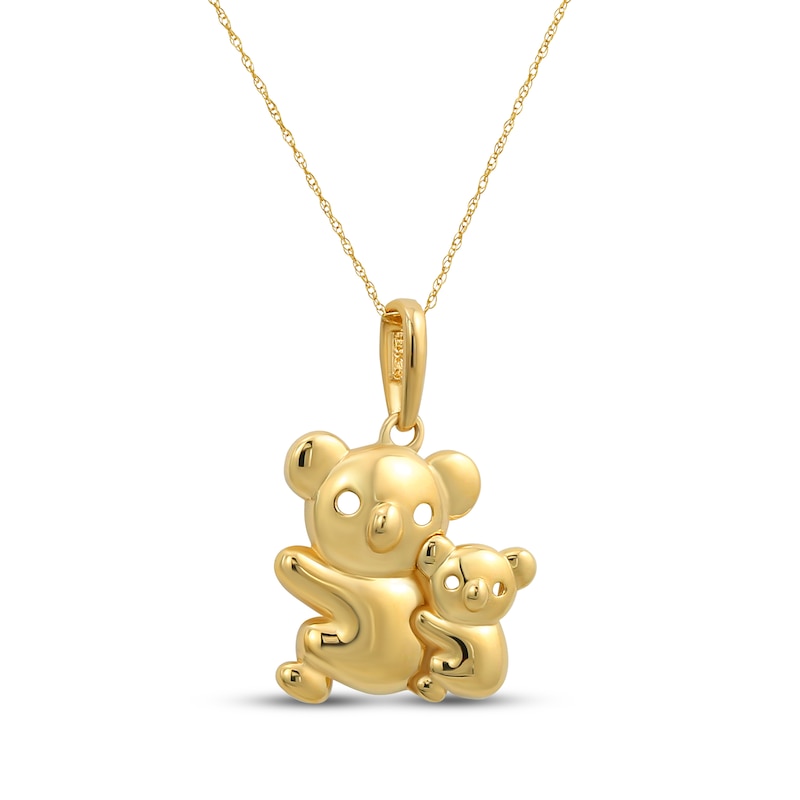 Main Image 1 of Koala & Baby Necklace 14K Yellow Gold 18&quot;