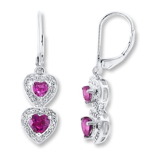 Lab-Created Ruby Lab-Created Sapphire Sterling Silver Earrings | Kay Outlet