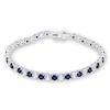 Thumbnail Image 0 of Blue/White Lab-Created Sapphire Bracelet Sterling Silver