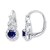 Thumbnail Image 1 of Blue & White Lab-Created Sapphire Earrings Sterling Silver