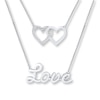 Thumbnail Image 0 of Love Layer Necklace Lab-Created White Sapphires Sterling Silver