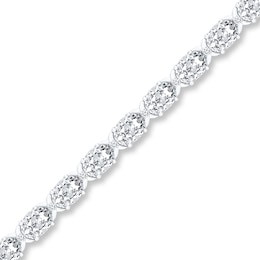 Lab-Created White Sapphire Bracelet Sterling Silver 7.25&quot;