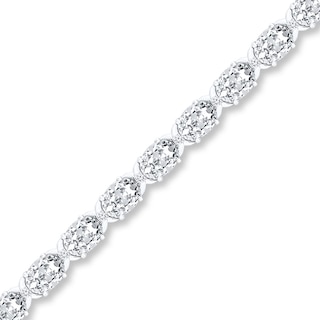 Lab-Created White Sapphire Bracelet Sterling Silver 7.25