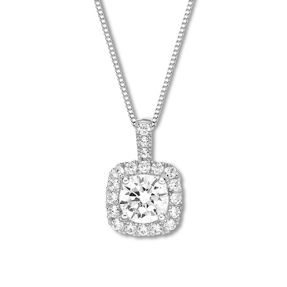 Lab-Created White Sapphire Necklace Sterling Silver | Kay Outlet