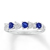 Thumbnail Image 0 of Lab-Created Sapphire Ring 1/15 ct tw Diamonds 10K White Gold