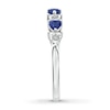 Thumbnail Image 1 of Lab-Created Sapphire Ring 1/15 ct tw Diamonds 10K White Gold