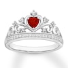 Thumbnail Image 0 of Lab-Created Ruby Crown Ring Sterling Silver