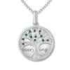 Thumbnail Image 1 of Family Tree Necklace Lab-Created Emeralds Sterling Silver