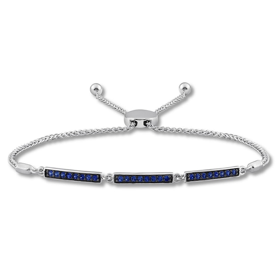 Lab-Created Sapphire Bolo Bracelet Sterling Silver