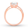Thumbnail Image 1 of Lab-Created White Sapphire Ring Pear/Round 10K Rose Gold