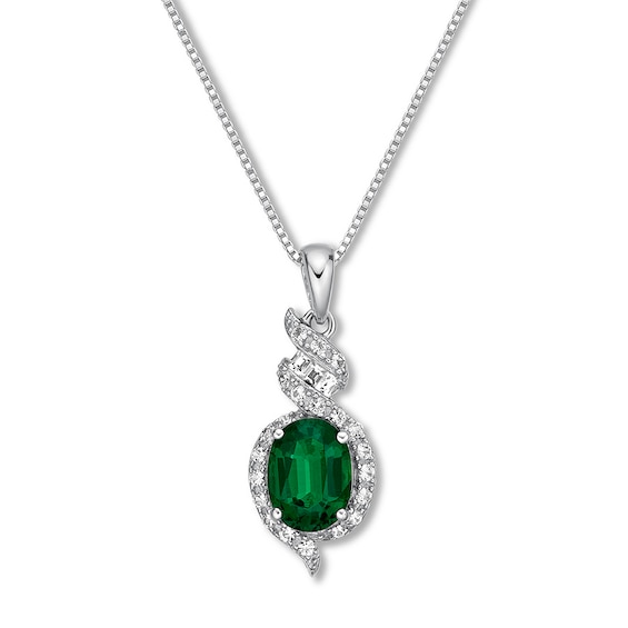 Lab-Created Emerald Necklace Sterling Silver | Kay Outlet