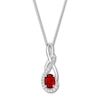 Thumbnail Image 0 of Lab-Created Ruby/Lab-Created Sapphire Necklace Sterling Silver