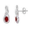 Thumbnail Image 0 of Lab-Created Ruby/Lab-Created Sapphire Earrings Sterling Silver