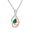 Thumbnail Image 0 of Lab-Created Emerald Necklace Sterling Silver/10K Rose Gold