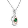 Thumbnail Image 2 of Lab-Created Emerald Necklace Sterling Silver/10K Rose Gold