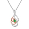 Thumbnail Image 3 of Lab-Created Emerald Necklace Sterling Silver/10K Rose Gold