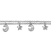 Thumbnail Image 2 of Moon/Star Anklet Lab-Created White Sapphires Sterling Silver