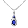 Thumbnail Image 1 of Natural Sapphire Necklace 1/10 ct tw Diamonds 10K White Gold