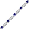 Thumbnail Image 1 of Blue & White Lab-Created Sapphire Bracelet Sterling Silver 7.5&quot;