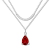 Thumbnail Image 1 of Lab-Created Ruby Layered Necklace Sterling Silver