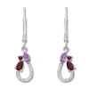 Thumbnail Image 0 of Lab-Created Ruby Earrings 1/20 ct tw Diamonds Sterling Silver