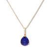 Thumbnail Image 0 of Lab-Created Sapphire Necklace with Diamonds 10K Yellow Gold