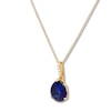 Thumbnail Image 1 of Lab-Created Sapphire Necklace with Diamonds 10K Yellow Gold