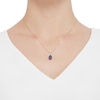 Thumbnail Image 2 of Lab-Created Sapphire Necklace with Diamonds 10K Yellow Gold