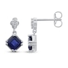 Thumbnail Image 1 of Blue & White Lab-Created Sapphire Earrings Sterling Silver