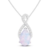 Thumbnail Image 0 of Lab-Created Opal & Lab-Created White Sapphire Necklace Sterling Silver 18"