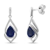 Thumbnail Image 0 of Lab-Created Blue Sapphire Earrings 1/15 ct tw Diamonds Sterling Silver