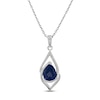 Thumbnail Image 1 of Lab-Created Blue Sapphire Necklace 1/20 ct tw Diamonds Sterling Silver 18&quot;