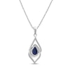 Thumbnail Image 4 of Lab-Created Blue Sapphire Necklace 1/20 ct tw Diamonds Sterling Silver 18&quot;