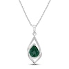 Thumbnail Image 0 of Lab-Created Emerald Necklace 1/20 ct tw DIamonds Sterling Silver 18"