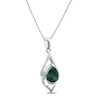 Thumbnail Image 1 of Lab-Created Emerald Necklace 1/20 ct tw DIamonds Sterling Silver 18"