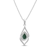 Thumbnail Image 3 of Lab-Created Emerald Necklace 1/20 ct tw DIamonds Sterling Silver 18"