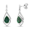 Thumbnail Image 0 of Lab-Created Emerald Earrings 1/15 ct tw Diamonds Sterling Silver