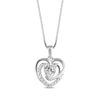 Thumbnail Image 1 of Lab-Created White Sapphire Heart Necklace Sterling Silver 18&quot;