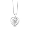 Thumbnail Image 3 of Lab-Created White Sapphire Heart Necklace Sterling Silver 18&quot;